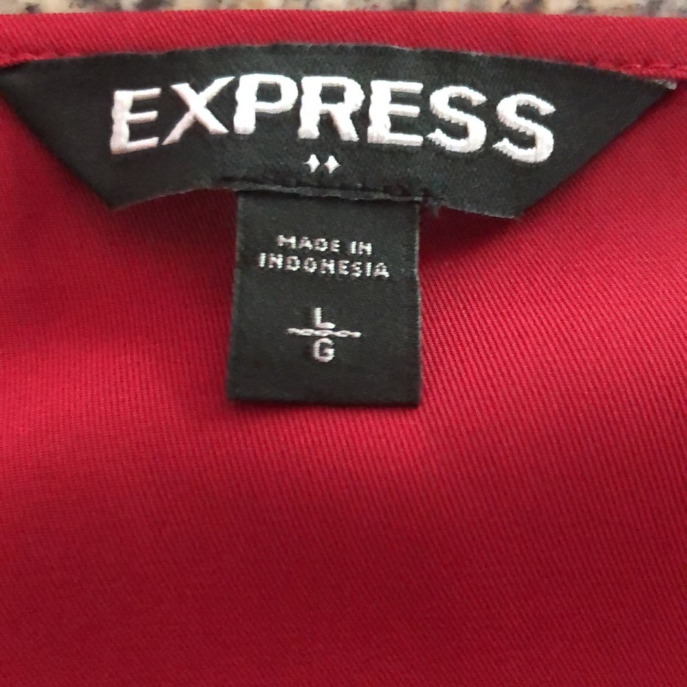 Express Red Long-Sleeve Blouse - Picture 6 of 7
